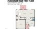 Floor plan of the first floor of a two story home at 2530 Girvan Dr, Fuquay Varina, NC 27526