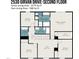 Second floor layout featuring bedrooms, bathrooms, laundry, and a walk-in closet for the primary bedroom at 2530 Girvan Dr, Fuquay Varina, NC 27526