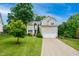 Charming two-story home with a well-manicured lawn, attached garage, and inviting front entrance at 802 Windermere Lake Ct, Apex, NC 27502