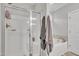 Bathroom featuring a glass enclosed shower, soaking tub, and stylish fixtures at 9 Little Sunshine Brk, Smithfield, NC 27577
