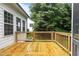 New wooden back deck offers an outdoor space for relaxing and entertaining at 100 Citrus Pl, Cary, NC 27519