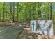 Sign for Black Creek Greenway with lush green trees along a shaded paved path. Community trail at 101 Oyster Bay Ct # B2, Cary, NC 27513