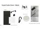 Black bathroom fixtures, including a Hunt cabinet, Bianco Venatino Quartz, and Gray Owl OC-52 paint at 1017 Azalea Garden Cir, Raleigh, NC 27603