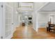 Inviting foyer with hardwood flooring, high ceilings, and views into the living and dining areas at 108 Ellsworth Pl, Chapel Hill, NC 27516