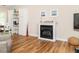 Close up of fireplace in the living room with tasteful decorations at 1290 Pyrtle Dr, Graham, NC 27253