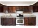 Updated kitchen featuring modern stainless steel appliances and dark cabinets, offering functionality at 1309 Jackson St, Burlington, NC 27217