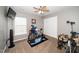 Bedroom with neutral colored walls and a ceiling fan at 149 Cinder Cross Way, Garner, NC 27529