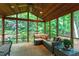 Screened porch with comfortable seating and backyard view at 1513 Dellwood Dr, Raleigh, NC 27607