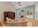 Spacious living room with vaulted ceiling, fireplace, and abundant natural light at 204 Middlestone Ct, Wake Forest, NC 27587