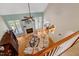 Top view of the living room with fireplace and beautiful furniture at 204 Middlestone Ct, Wake Forest, NC 27587