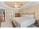 Comfortable main bedroom with neutral tones, ceiling fan, and ample space at 2503 Saint Pauls Sq, Raleigh, NC 27614