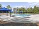 Community swimming pool featuring multiple canopies and well-maintained concrete surrounding at 2721 Cameron Pond Dr, Cary, NC 27519