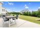 The backyard offers ample space for activities and features comfortable seating at 320 Chickasaw Plum Dr, Holly Springs, NC 27540