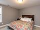 Cozy bedroom featuring neutral walls, a colorful quilt, and comfortable carpeting at 333 Bald Head Island Dr, Garner, NC 27529
