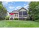 Expansive backyard with a deck and screened-in porch offers plenty of outdoor living space at 605 Bear Tree Crk, Chapel Hill, NC 27517