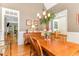 Dining room with a hardwood floors, chandelier, and neutral color palette at 605 Bear Tree Crk, Chapel Hill, NC 27517