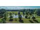 Aerial view of large pond surrounded by mature trees on a sprawling property with natural landscape at 623 Chambers Rd, Rougemont, NC 27572