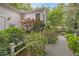 Exterior shot of white home with landscaped yard and patio at 826 Rushing, Pittsboro, NC 27312