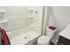 The bathroom offers a pristine white shower with a glass door, plus a white toilet at 904 Romeria Dr, Durham, NC 27713