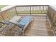 Outdoor deck area featuring comfortable lounge chairs and wooden railing at 904 Romeria Dr, Durham, NC 27713