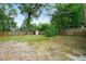 This backyard has green grass, some gravel, wooden fencing, and a shed at 1014 E Club Blvd, Durham, NC 27704