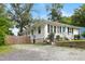 Home exterior with a gravel driveway, inviting entrance, and complemented by surrounding greenery at 1014 E Club Blvd, Durham, NC 27704