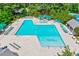 A community pool with lounge chairs and green gazebo at 105 Wittenham Dr, Cary, NC 27519