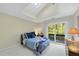 Cozy bedroom with a skylight and access to a private balcony overlooking the tree line at 13 Crosswinds Estates Dr, Pittsboro, NC 27312
