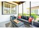 Inviting screened porch offering a peaceful outdoor space with cozy seating and fresh air at 134 Cotten Dr, Morrisville, NC 27560