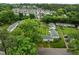 An aerial view of a residential neighborhood filled with green trees and neatly kept yards at 2331 Bernard St, Raleigh, NC 27608