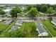 Aerial view of the residential community featuring well-manicured lawns and tidy landscaping at 2331 Bernard St, Raleigh, NC 27608