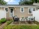 Serene backyard patio with comfortable seating, ideal for relaxing and enjoying outdoor living at 2331 Bernard St, Raleigh, NC 27608