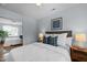 Inviting bedroom boasts a mirrored closet, complemented by natural light and bedside lamps at 2331 Bernard St, Raleigh, NC 27608