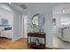 Inviting hallway leading to a bedroom and kitchen offering a glimpse of the home's layout at 2331 Bernard St, Raleigh, NC 27608