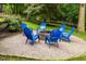 Outdoor fire pit area featuring gravel, stone surround, and seating for cozy gatherings at 244 Mantle Dr, Clayton, NC 27527