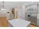 View of the kitchen with a white countertop island at 244 Mantle Dr, Clayton, NC 27527