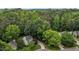 Beautiful aerial view of home with mature trees, manicured lawn, and circular driveway at 2705 Kempsford Pl, Raleigh, NC 27604