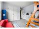 This bedroom features a bunk bed, plush carpet, and neutral wall color at 2912 Turning Brook Ln, Raleigh, NC 27616