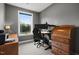 This office features a window that provides plenty of natural light to the room at 2912 Turning Brook Ln, Raleigh, NC 27616
