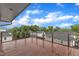 Elevated deck featuring wood flooring, metal cable railing, and stunning views of the surrounding neighborhood at 304 S Tarboro St, Raleigh, NC 27610