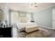 Bright main bedroom with neutral paint, decorative rug and lots of natural light at 318 Tillamook Dr, Wake Forest, NC 27587