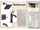 A bathroom with black hardware and a large frameless mirror over the vanity and a rain shower head at 4248 Jacks Creek Trl, Burlington, NC 27215