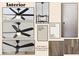 Interior home design elements featuring ceiling fans, flooring, paint swatches, and modern lighting fixtures at 4248 Jacks Creek Trl, Burlington, NC 27215