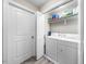 Convenient laundry room with washer, dryer, and storage shelf at 5020 Mimosa Dr, Durham, NC 27713