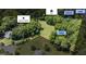 Map of the property lines, barn, pond, lake, stream, house and garage location at 5308 Stableview Ct, Holly Springs, NC 27540