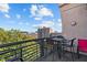 Relaxing balcony with outdoor seating and city views at 618 N Boylan Ave # 810, Raleigh, NC 27603