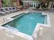 Modern outdoor pool area perfect for relaxation, featuring a ladder and ample deck space for lounging at 618 N Boylan Ave # 810, Raleigh, NC 27603