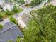 An aerial view of an exterior elevation situated on a corner lot in a neighborhood at , Knightdale, NC 27545