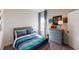 Inviting bedroom with a patterned quilt, a window, and colorful decorations at 75 E American Marigold Dr # 37, Benson, NC 27504