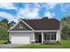 Charming single-story home with a well-maintained lawn, gray siding, and an attached two-car garage at 75 E American Marigold Dr # 37, Benson, NC 27504